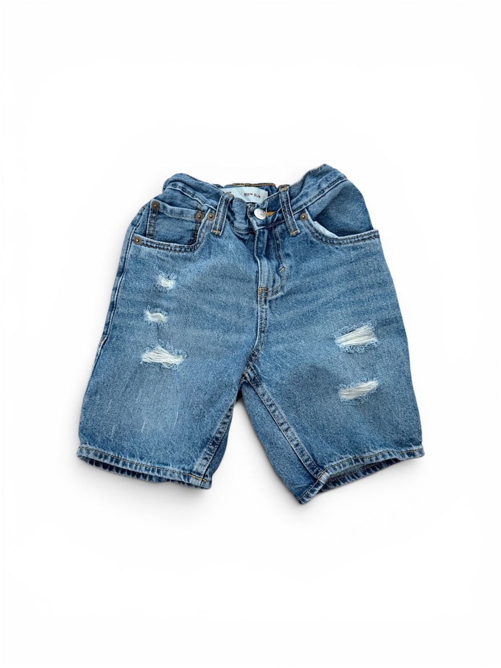 Levi's Light Blue Distressed Kids Denim Shorts